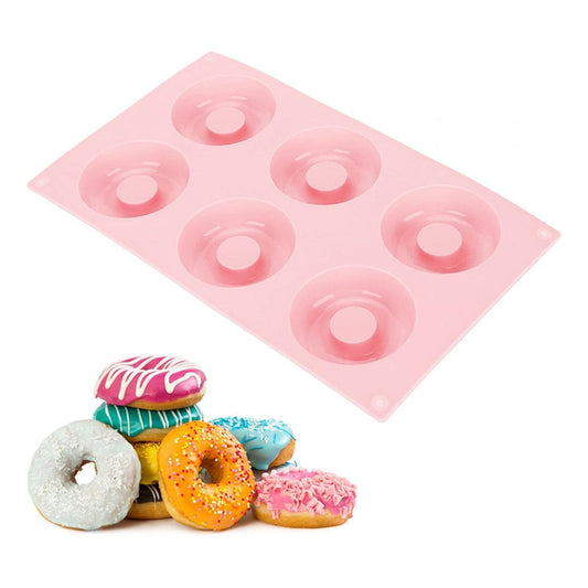Molde Silicona 6 Rosquillas Moldes Reposteria Donas Donuts