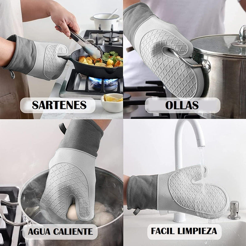 Guantes Para Horno Toma Ollas Guantes De Silicona Cocina