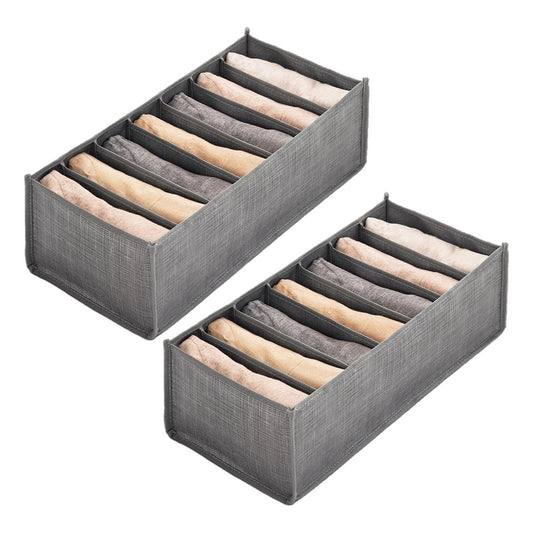 Pack X2 Organizador De Ropa 7 Divisiones Ropa Interior