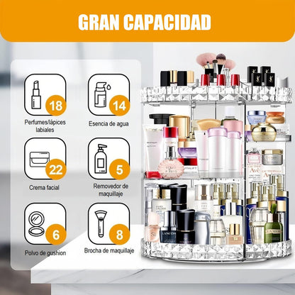 Organizador De Maquillaje Giratorio Organizador 360 Ajustabl