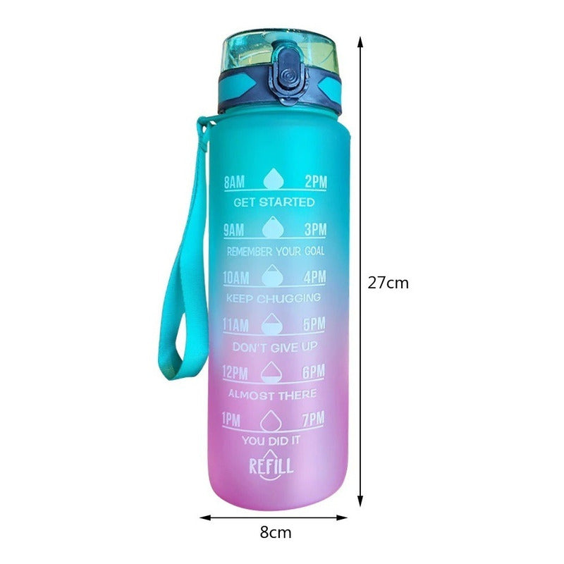 Botella De Agua Deportiva 1 Litro Portátil Para Viajes