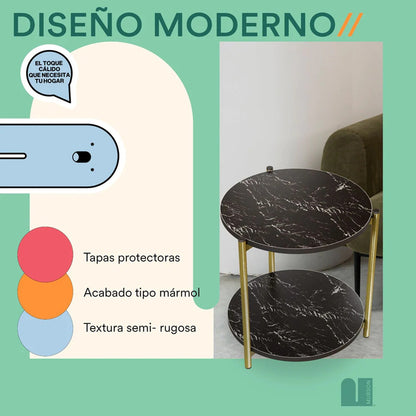 Mesa Centro Mesa Auxiliar Decorativa Mesa Madera 2 Niveles