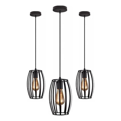 Pack X3 Lámpara Colgante Vintage Ovalada Lámparas Living E27