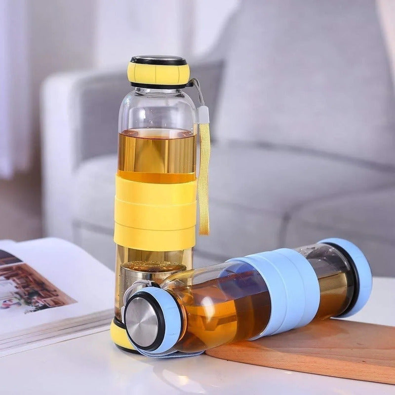 Infusor De Te Botella Vidrio Con Infusor 500 Ml Mate Infusor