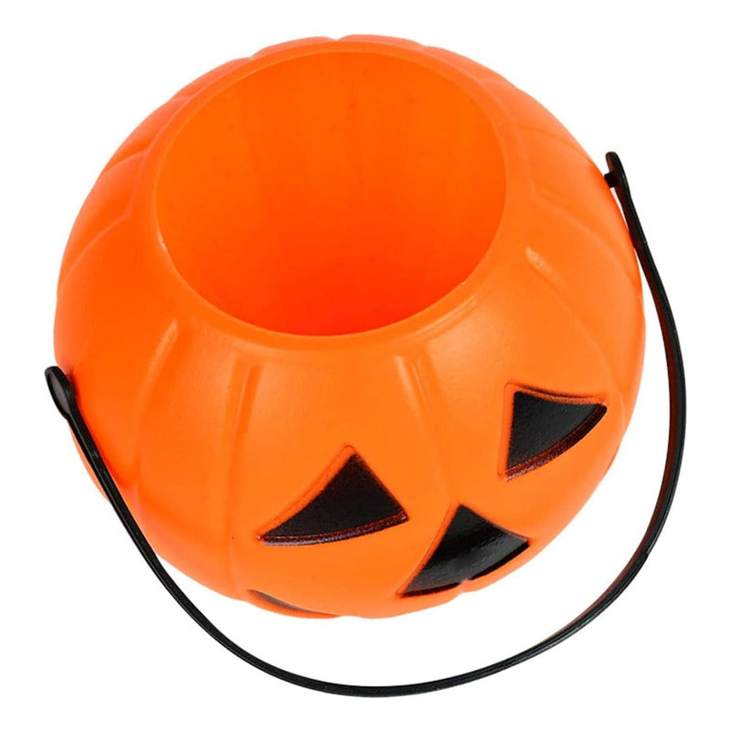 Mini Cubo Calabaza Para Dulces Halloween Cubo Dulce O Truco
