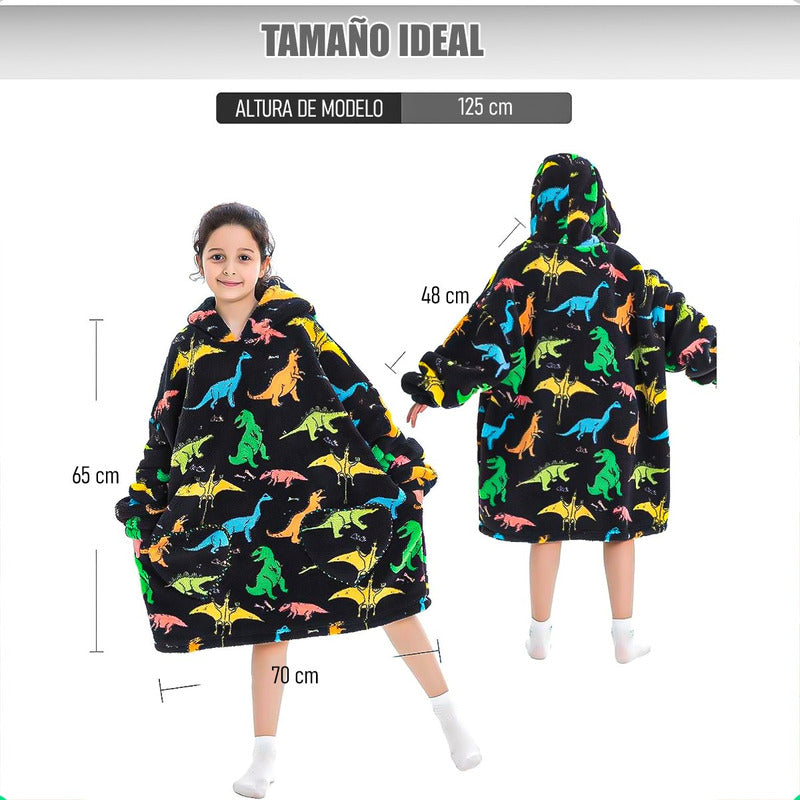 Pack 2 Poleron Peludo De Niña Poleron Con Capucha Niño Polerones Poleron Gigante Poleron Sherpa Frio Invierno Pijama Polar Manta Sherpa Poleron Niños