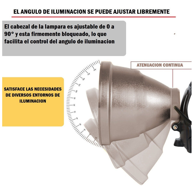 Foco De Caza Linterna Minera Recargable Camping Lampara 500w