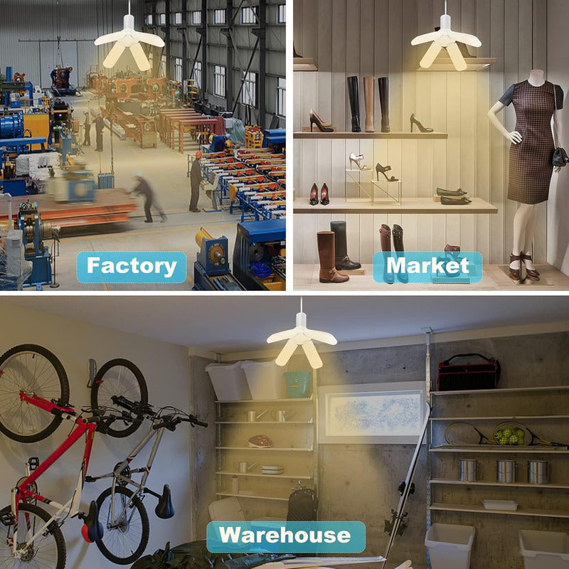 Pack 4 Ampolleta Plegable 60w Led Luz Fria Ampolleta Led E27