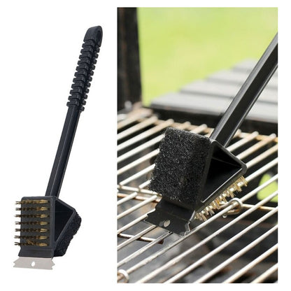 Cepillo Para Limpiar Parrilla Cepillo Raspador Acero 3 En 1