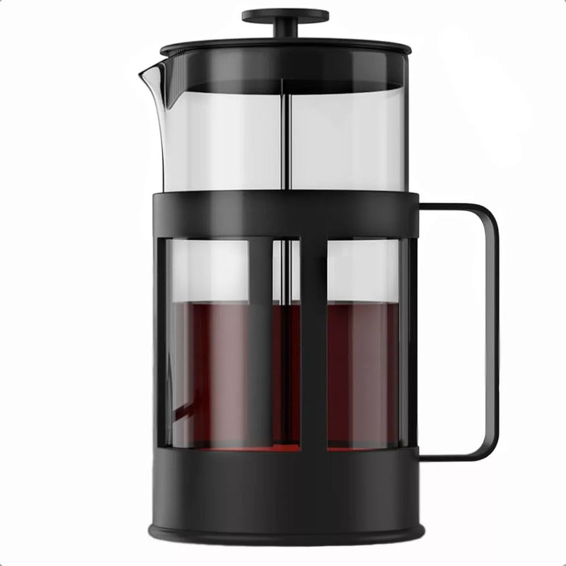 Cafetera Francesa Portatil De Vidrio Y Acero Inoxidable Negra Prensa 1l 13,5x12 + Filtro Francesa Arcashopping Cafeteras Francesas Cafetera Prensa Portatil Acero Inoxidable 1000 Ml