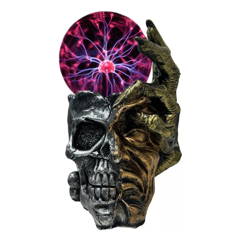 Lampara De Velador Lampara Tesla Plasma Bola Calavera Rayos