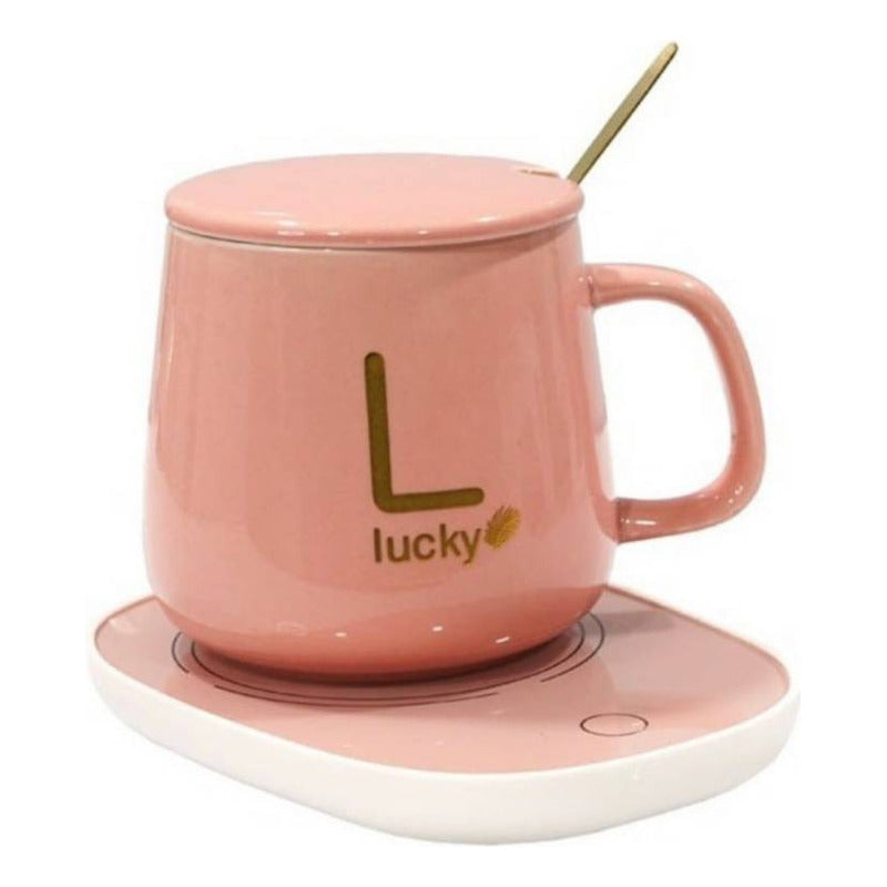 Tazon Con Calentador Taza Tazas De Te Tazas Cafe Electrica - Rosa