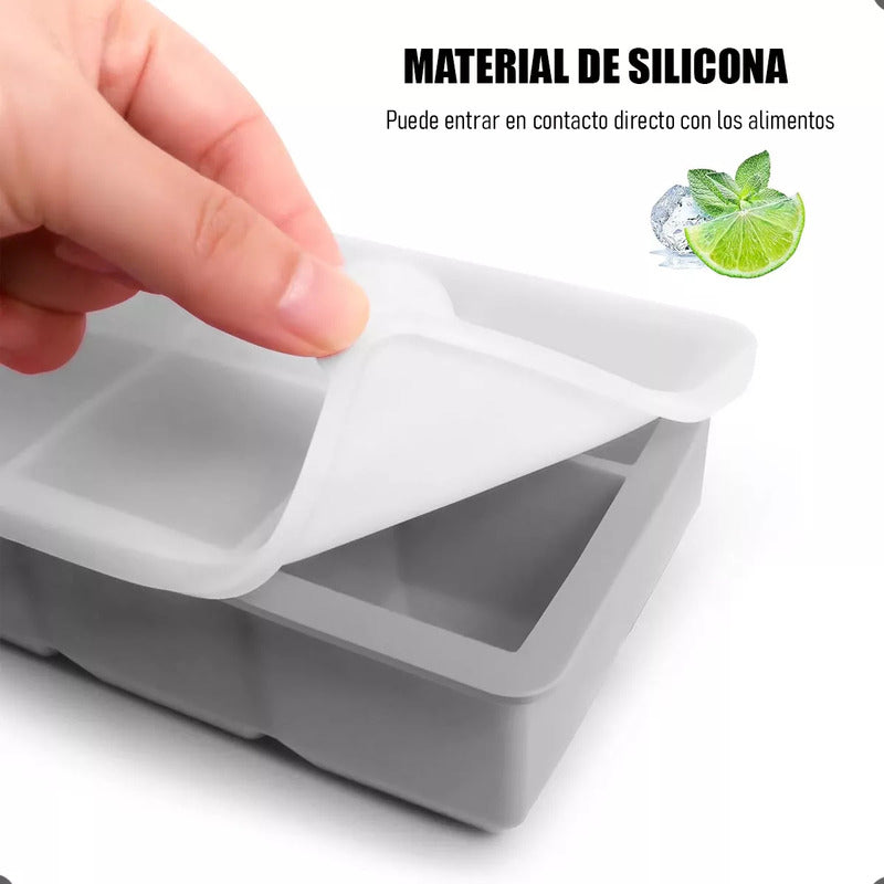 Cubeta De Hielo Silicona 6 Hielos Grandes Negro Hielera Con Tapa Silicona Cubeta 6 Ranuras Hielo Antiadherente Negro Arcashopping Molde Hielo Cubetas De Hielo Con Tapa Bandeja Para Hielo