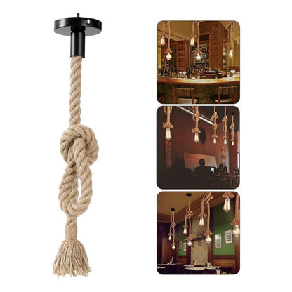 Pack X4 Lampara Colgante Cuerda Marina Vintage Living E27