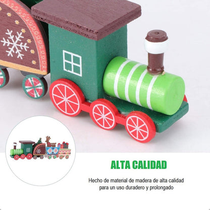 Tren Madera Adornos Navideños Decoración Hogar Navidad Regal
