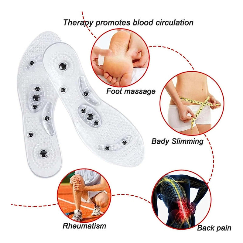 Plantillas Bio-magnética Terapia Par Gel Masajes Tamaño De La Plantilla 25cm - 27cm