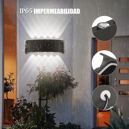 Pack X2 Lampara Led Focos Exterior Pared 10w Luz Fria 6000k