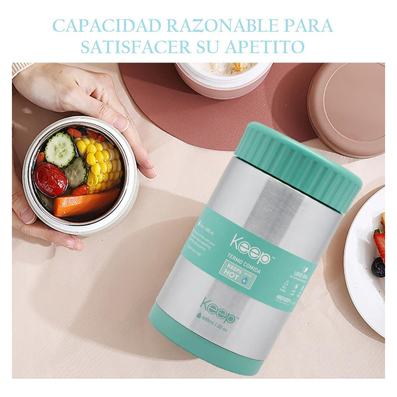 Termo Comida 600ml Termo Acero Inoxidable Keep Lonchera Kee