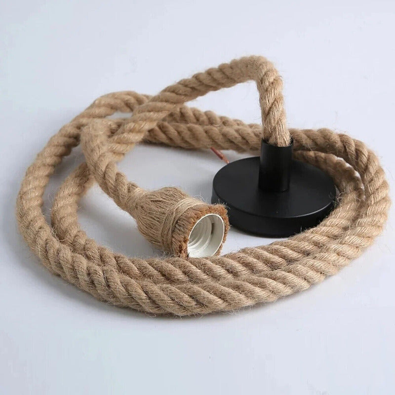 Pack X2 Lampara Colgante Cuerda Marina Vintage Living E27
