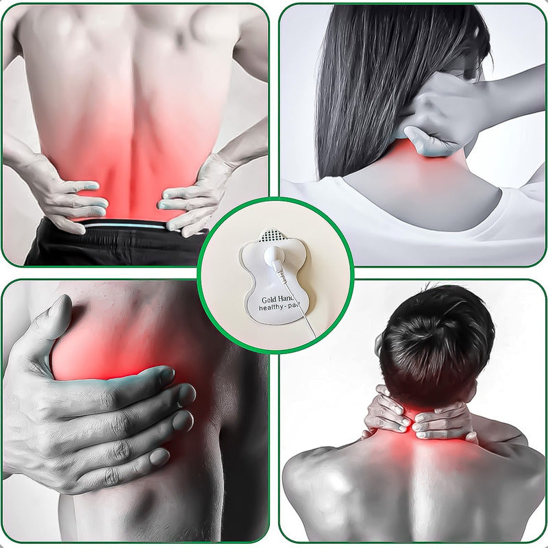 Set Electroestimulador Tens 8 Electrodos Cinta Kinesiologica