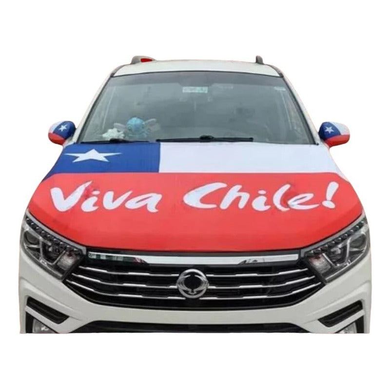 Cubre Capot Bandera Chile Funda Elástica Forro Auto Camionet