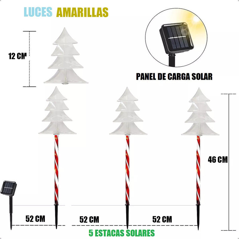 Pack X5 Luces Navideñas Solares Arbol Calida Pack Luces Navidad Exterior Solares X5 Pack X5 Estaca Navieña Arbol Calida Arcashopping Pack X5 Luces Navideñas Estacas Solares Luces Navidad Solar