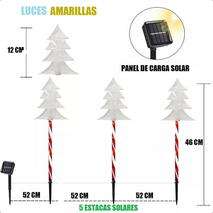 Pack X5 Luces Navideñas Solares Arbol Calida Pack Luces Navidad Exterior Solares X5 Pack X5 Estaca Navieña Arbol Calida Arcashopping Pack X5 Luces Navideñas Estacas Solares Luces Navidad Solar