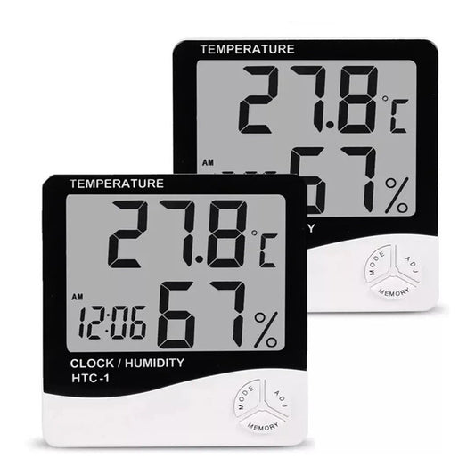 Pack X2 Reloj Medidor De Humedad Termometro Higrometro Htc-1