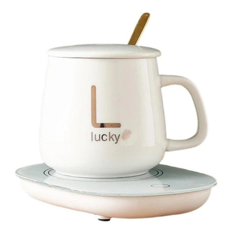 Pack X4 Taza De Café Con Calentador Eléctrico Juego De Tazas