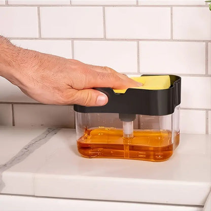 Dispensador De Jabón Lavalozas Con Esponja Cocina Lavaplatos