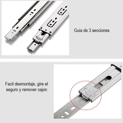 Corredera Telescópica Riel Para Cajones Corredera Riel 45cm