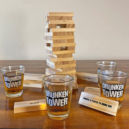 Juego De Mesa Drunken Tower Con 4 Vasos Tragos Shots