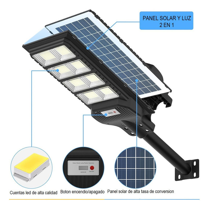 Pack X2 Foco Solar 1000w Con Sensor Foco Led Solar 1000w