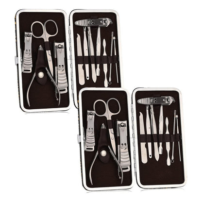 Pack X2 Set Manicure Permanente 12 Pieza Corta Cuticulas Pro