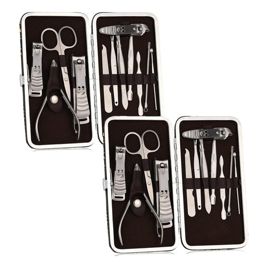 Pack X2 Set Manicure Permanente 12 Pieza Corta Cuticulas Pro